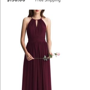 Levkoff Keyhole Chiffon A-line gown in Wine